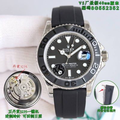 Rolex Yacht Master Black Face Replica with Ceramic Bezel 40mm 904L Steel 3235 Movement Waterproof 100m Watch